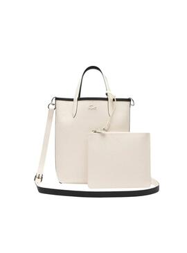 Borsa Lacoste Anna Vertical Nero e Bianco per donna