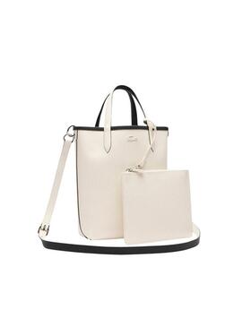 Borsa Lacoste Anna Vertical Nero e Bianco per donna