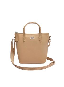 Borsa Tote Mini Lacoste Beige per donna