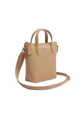 Borsa Tote Mini Lacoste Beige per donna