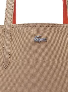 Borsa reversibile Lacoste Anna Beige e Arancione per donna