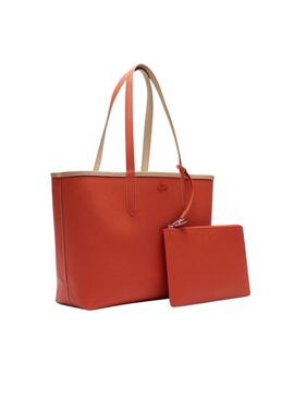 Borsa reversibile Lacoste Anna Beige e Arancione per donna