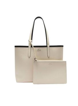 Borsa reversibile Lacoste Anna Nera e Beige per donna