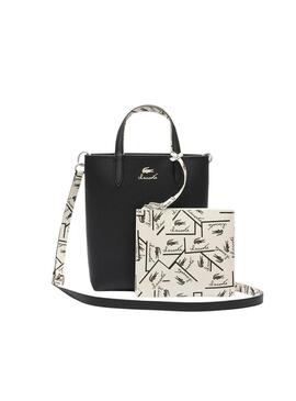 Borsa Lacoste Anna Vertical bianca e nera per donna