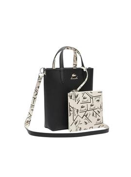 Borsa Lacoste Anna Vertical bianca e nera per donna