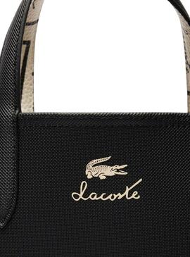 Borsa Lacoste Anna Vertical bianca e nera per donna