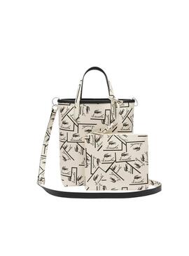 Borsa Lacoste Anna Vertical bianca e nera per donna