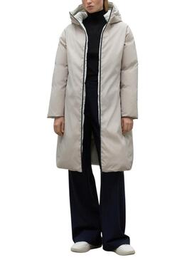 Cappotto Padded Reversibile Ecoalf Barualf Bianco per donna