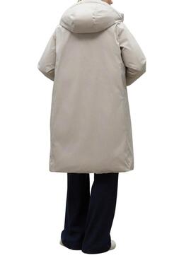 Cappotto Padded Reversibile Ecoalf Barualf Bianco per donna