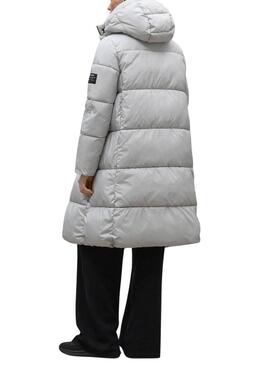 Cappotto Reversibile Ecoalf Barualf Bianco e Blu Marino per donna