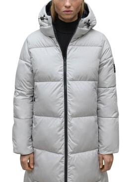 Cappotto Reversibile Ecoalf Barualf Bianco e Blu Marino per donna