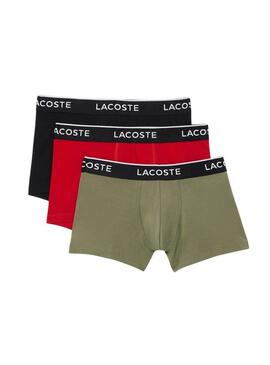 Boxer Lacoste Boxer Verde, Rosso e Nero per uomo