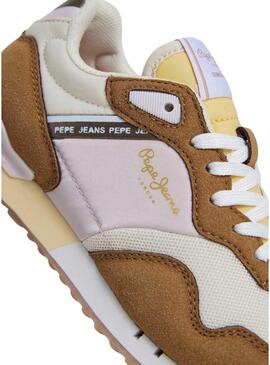 Sneakers Pepe Jeans London Glam Marroni per bambina