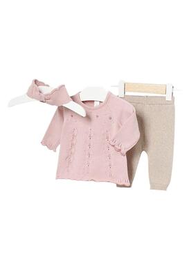 Set Tricot Tre Pezzi per neonata