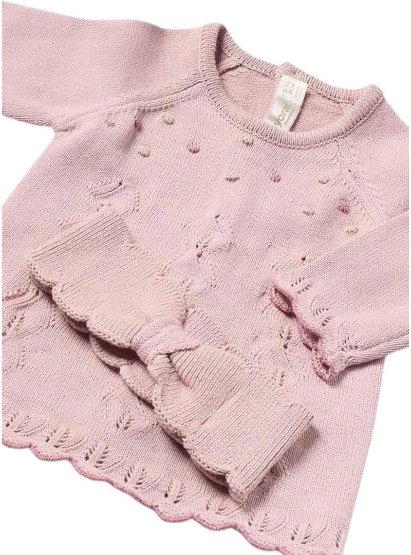 Set Tricot Tre Pezzi per neonata