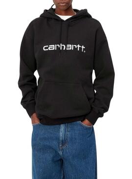 Felpa Carhartt Con Cappuccio Logo Nero per donna