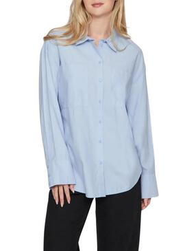 Camicia Vila Vifine Blu Oversized per donna