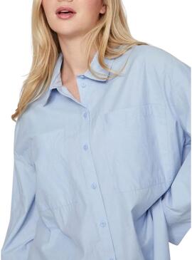 Camicia Vila Vifine Blu Oversized per donna