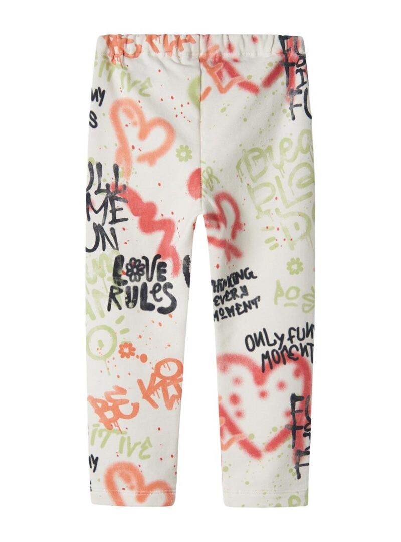 Leggings Name It Noelle HeartFelt Graffiti per bambina