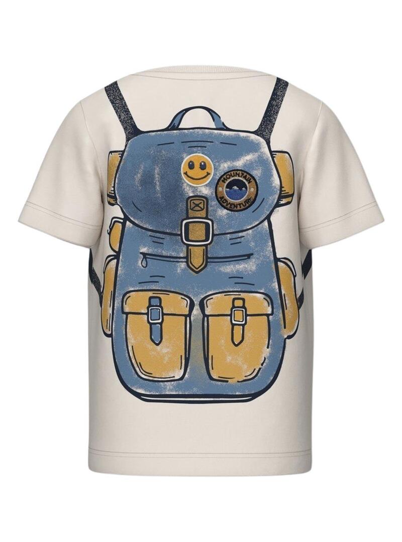 T-shirt Name It Lucas Spirito Viaggiatore Ecru per bambino