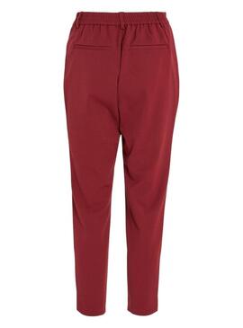 Pantaloni Vila Vivarone slim color bordeaux per donna