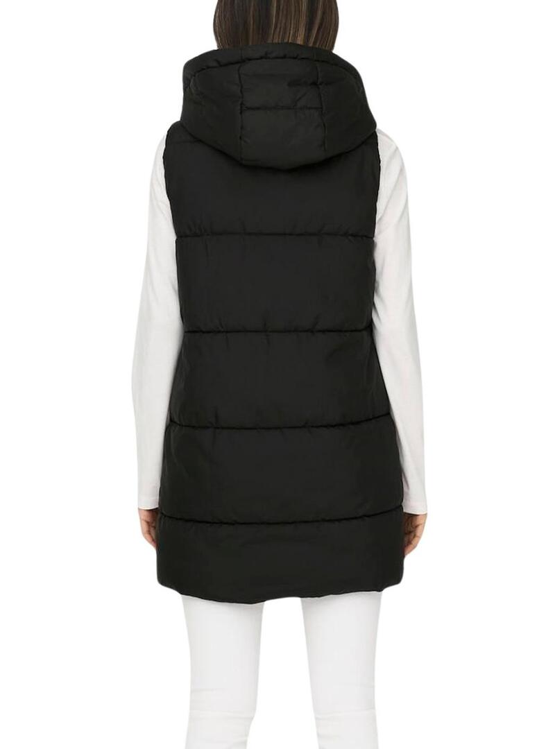 Gilet Only Asta imbottito nero per donna