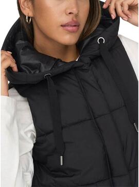 Gilet Only Asta imbottito nero per donna