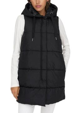 Gilet Only Asta imbottito nero per donna