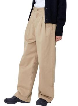 Pantaloni Carhartt Leola beige per donna