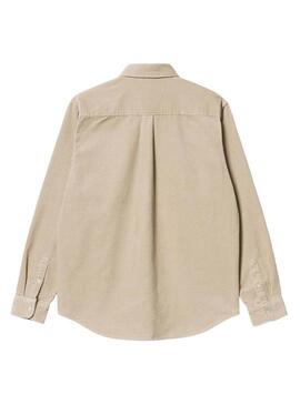 Camicia Carhartt Madison Cord beige per uomo