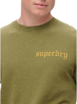 Maglietta Superdry Tattoo Graphic verde per uomo