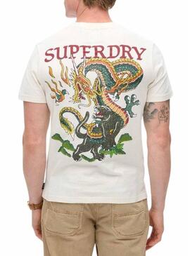 Maglietta Superdry Tattoo Graphic beige per uomo