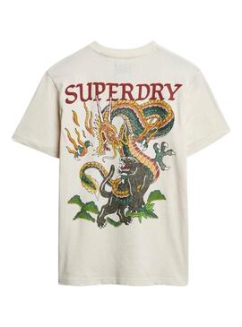 Maglietta Superdry Tattoo Graphic beige per uomo