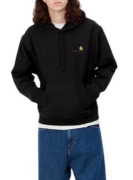 Felpa Carhartt Hoodie American Script Sweat Nero per uomo