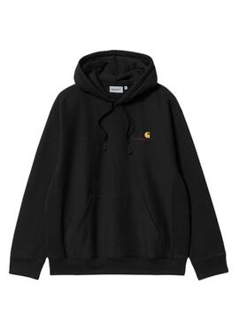 Felpa Carhartt Hoodie American Script Sweat Nero per uomo