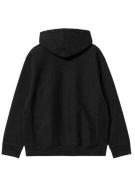 Felpa Carhartt Hoodie American Script Sweat Nero per uomo