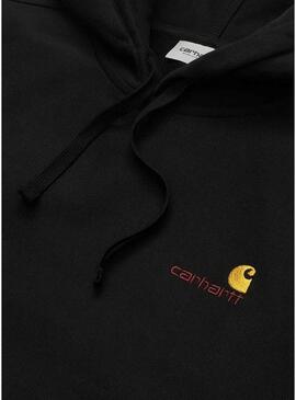 Felpa Carhartt Hoodie American Script Sweat Nero per uomo