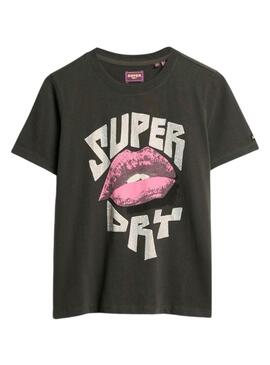 Maglietta Superdry Lo-Fi Punk nera per donna