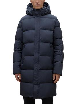 Cappotto imbottito Ecoalf Velan blu navy per uomo