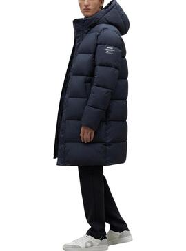 Cappotto imbottito Ecoalf Velan blu navy per uomo