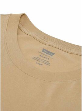 Maglietta Levis Relaxed Baby Tab color marrone tostato per uomo