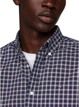 Camicia Tommy Hilfiger Mini Tartan Blu e Rosso per uomo