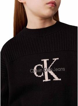 Maglione Calvin Klein Monologo Nero per ragazza