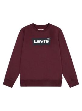 Felpa Levi's Batwing girocollo granata bambino