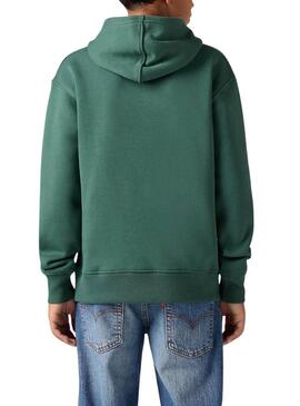 Felpa con Cappuccio Levis Sporty Verde per ragazzo