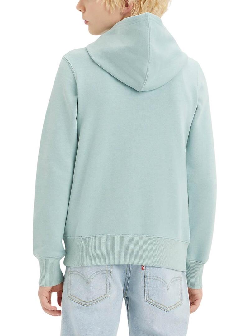 Felpa con Cappuccio Levis Mini Batwing Turchese per ragazzo