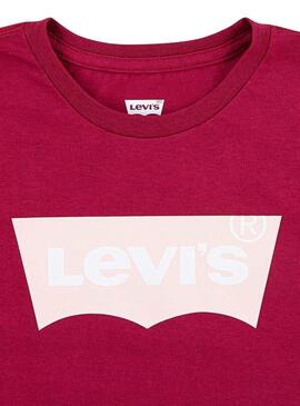 Maglietta Levi's Batwing granata per bambina.