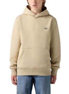 Felpa con cappuccio Levis Mini Batwing Crema per ragazzo