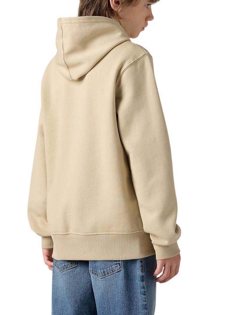 Felpa con cappuccio Levis Mini Batwing Crema per ragazzo