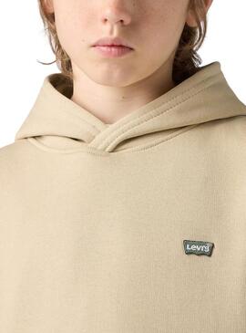 Felpa con cappuccio Levis Mini Batwing Crema per ragazzo